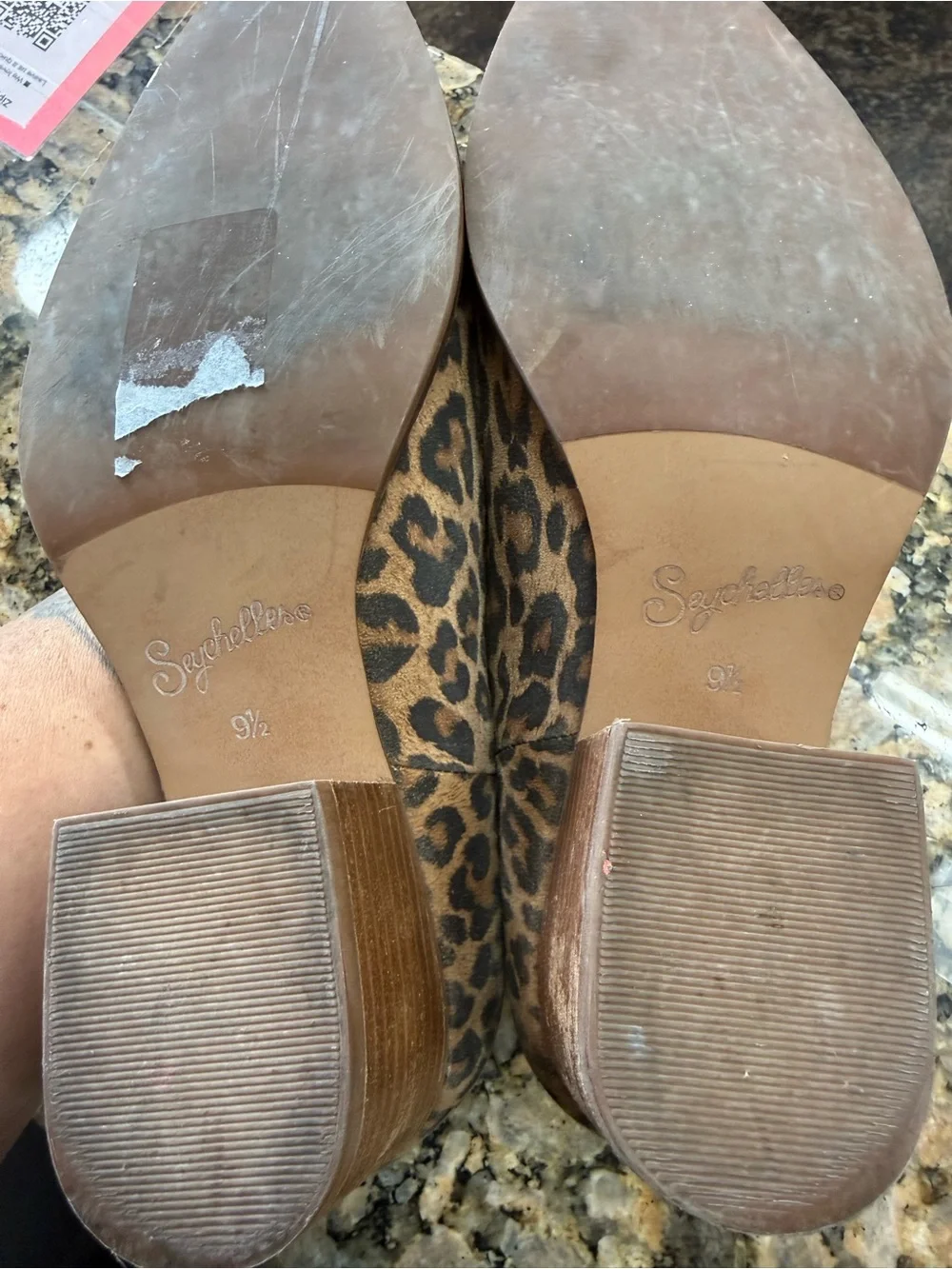 Seychelles Leopard Print Suede Ankle Booties Back Zip Block Heel Women’s 9.5
